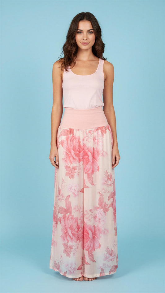 silk floral pant