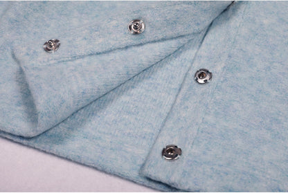 Elegant Knit Wool Cardigan & Skirt Set