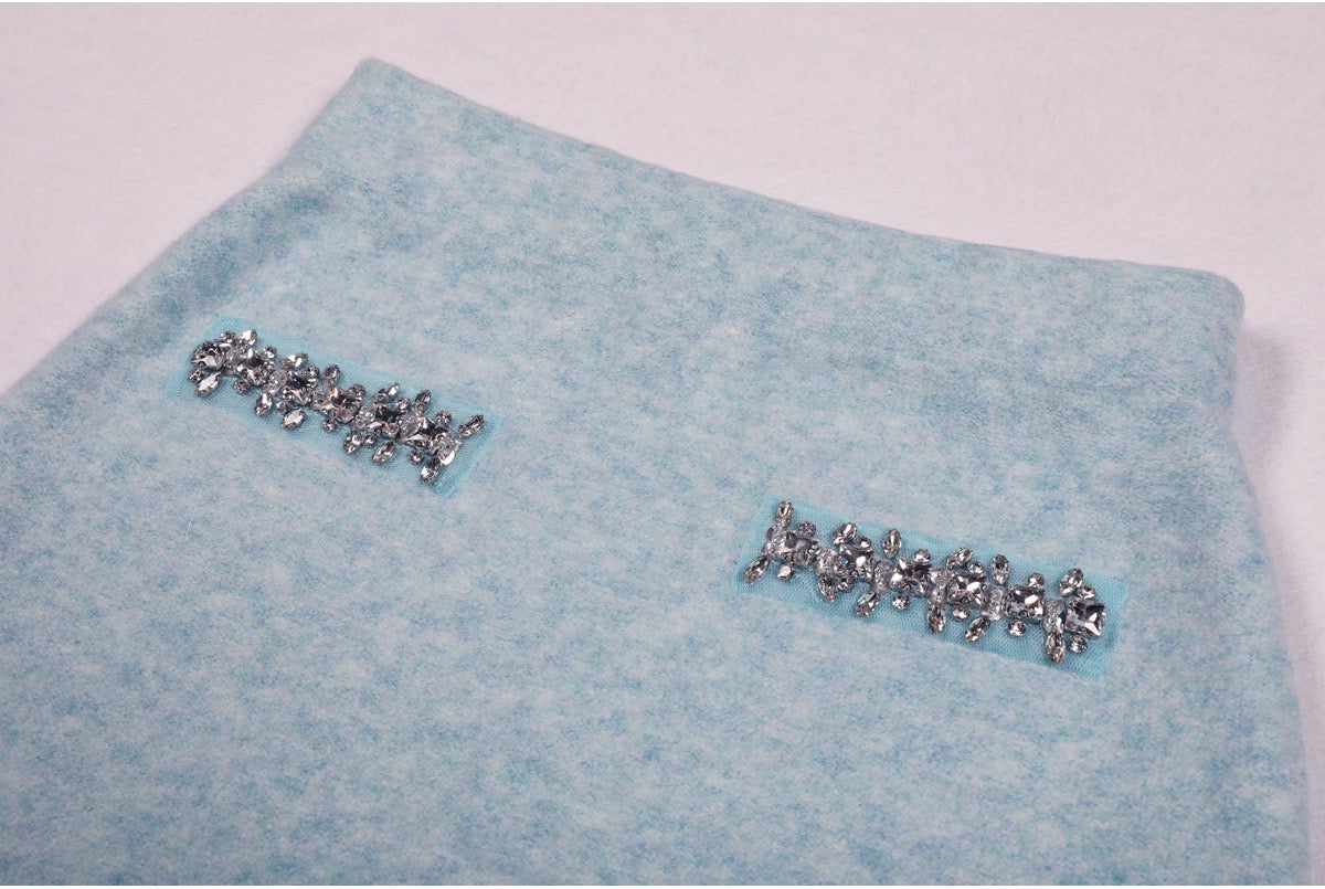 Elegant Knit Wool Cardigan & Skirt Set