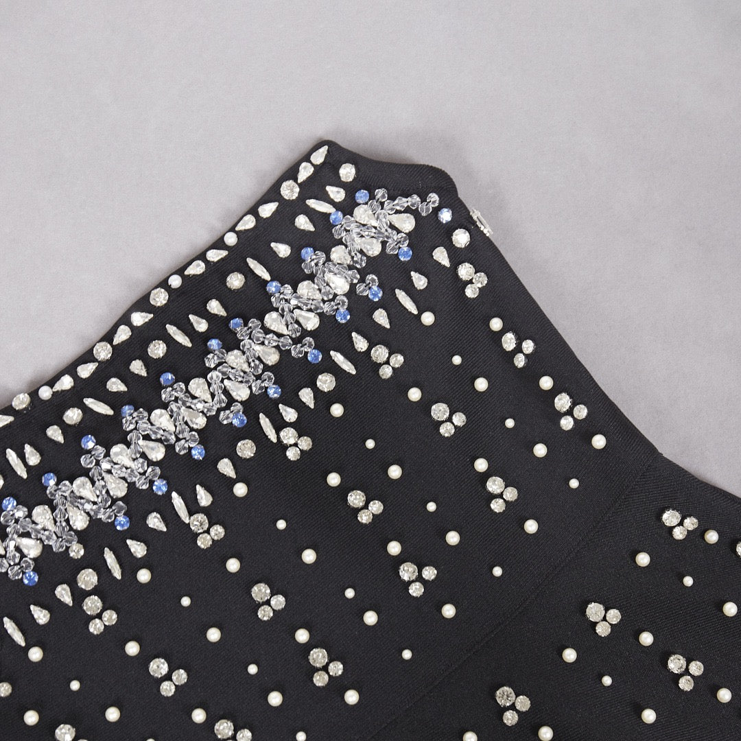 Rhinestone Tube Top Bandage Dress Elegant