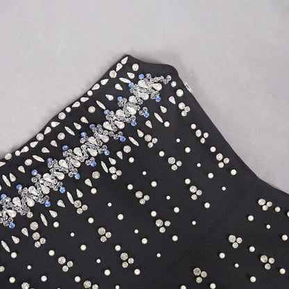 Rhinestone Tube Top Bandage Dress Elegant