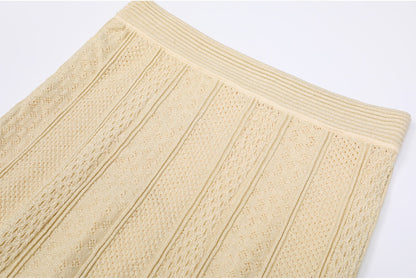 Elegant Knit Cardigan & Skirt Set