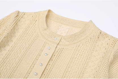 Elegant Knit Cardigan & Skirt Set